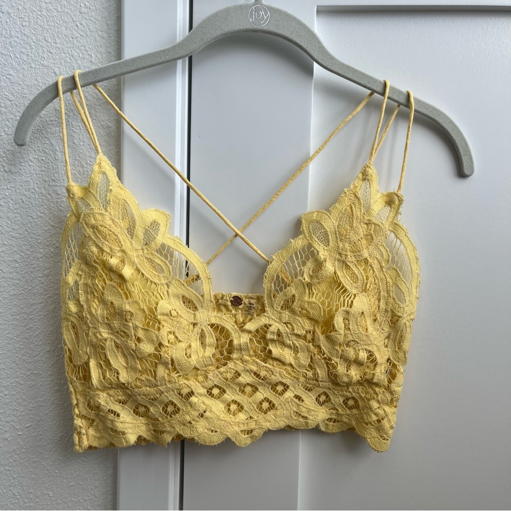 Free People Yellow Lace Bralette
